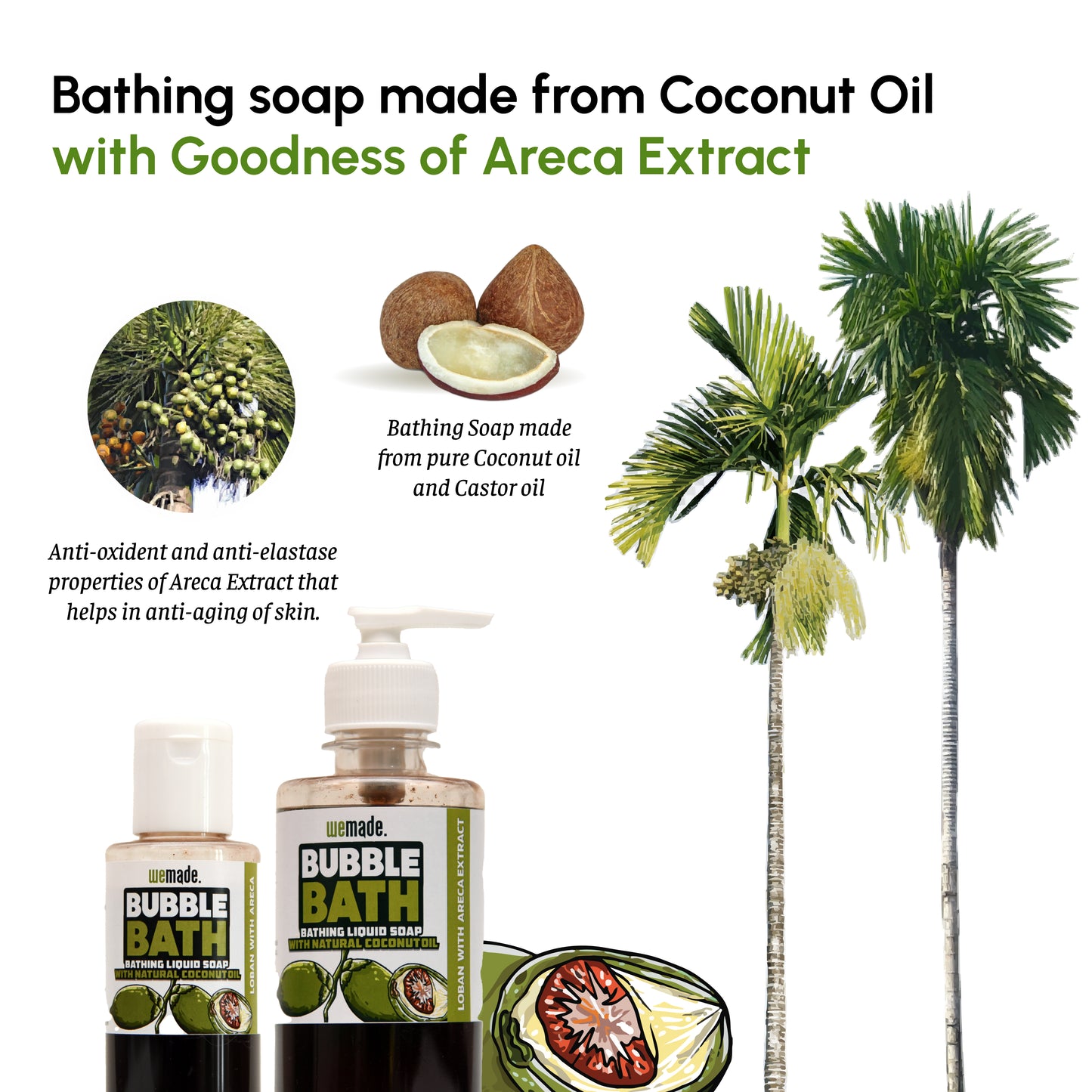 Bubble Bath with Areca 250g + Bubble Face with Areca 100g