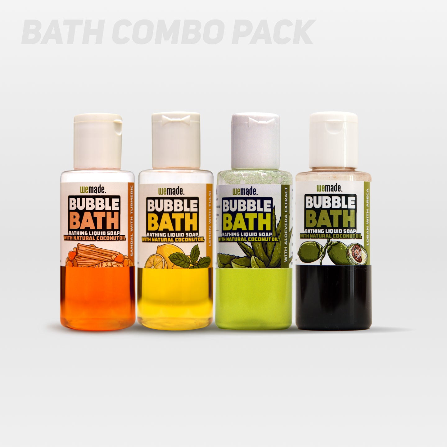 Bubble Bath - Combo Pack 100g x 4 (Sandal, Lemon, Aloevera, Areca)