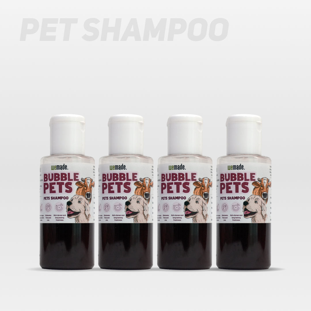 Bubble Pets, Pet Shampoo with Neem oil and Lemon grass oil, 100g x 4