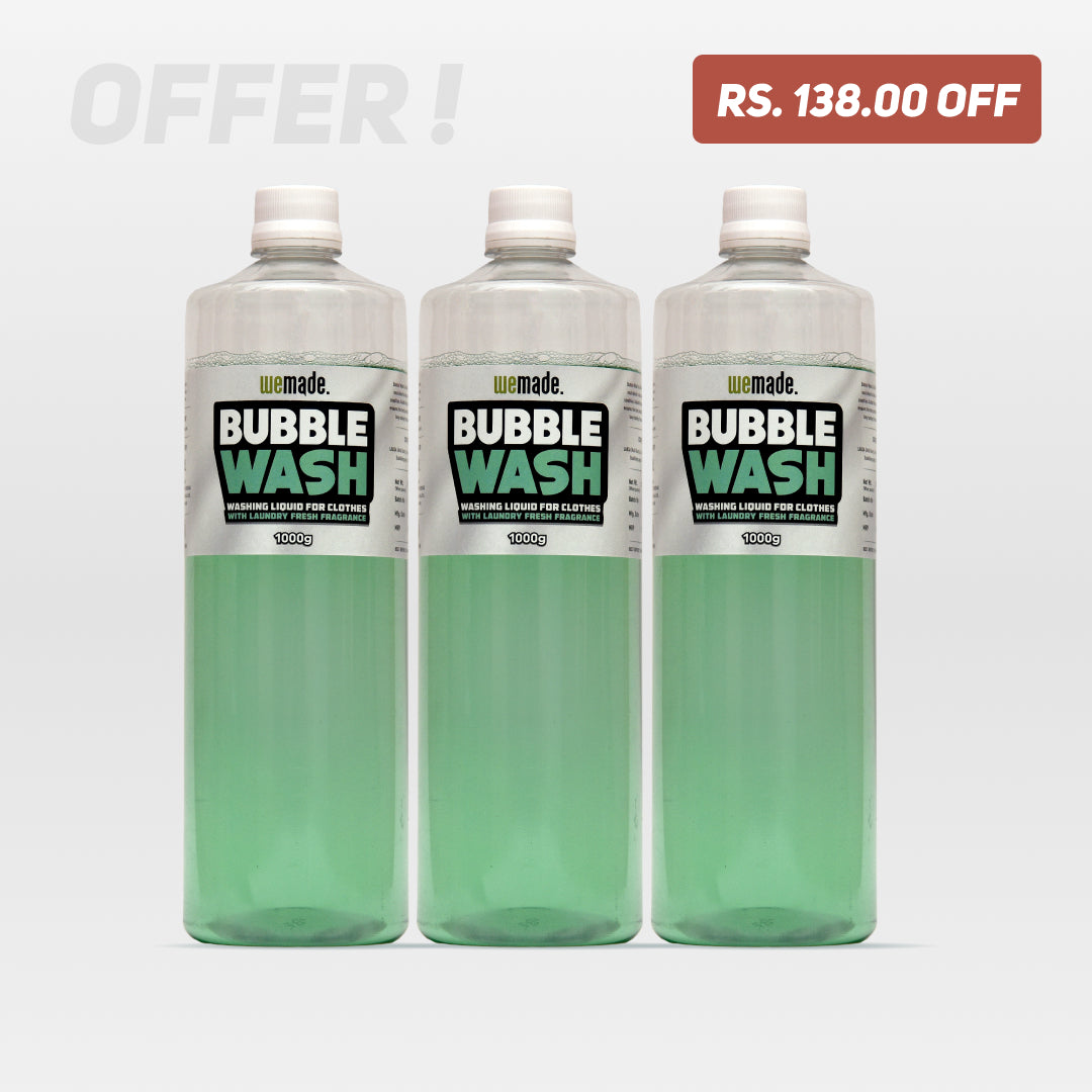 New Year Offer Pack - Bubble Wash, Cloth Washing Liquid, Laundry Fresh Fragrance, 1000g x 3