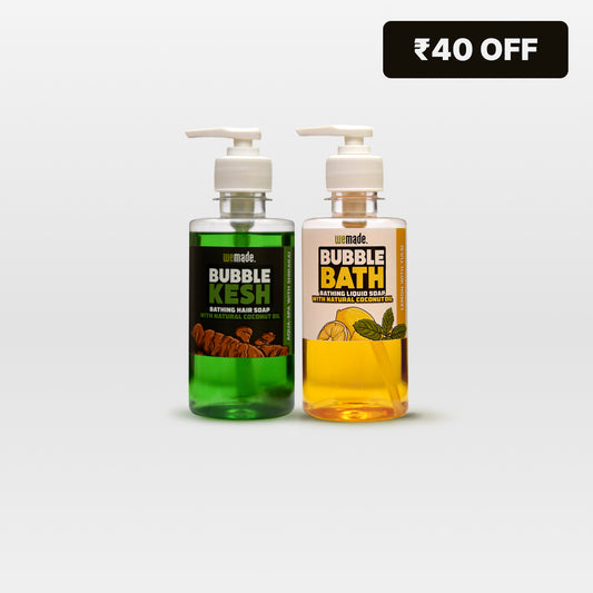 Bathing Combo - Bubble Bath (Lemon with Tulsi) and Bubble Kesh - 250g