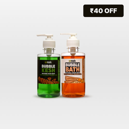 Bathing Combo - Bubble Bath (Sandal with Turmeric) 250g + Bubble Kesh - 250g